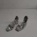 DREAM PAIRS Lace Up High Heels Stilletos Heels for Women Strappy Gladiator Open Square Toe Fashion Dressy Wedding Bridal Pumps Sandals, Size 9, SILVER-PAT, SDHS2403W