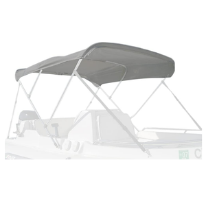 4 Bow Marine Grade Fade and Crack Resistant Bimini Top Replacement Cover, Heavy-Duty Waterproof and UV-Proof Sun Shade Boat Canopy, Easy Install Zipper Sleeve Boat Awning/Without Frame, Grey