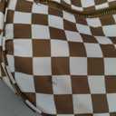 Spacious Checkered Nylon Crossbody Bag Bum Bag Checkered Handbags Wallets for Women