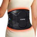 RENPHO Heating Pad for Back Brace, FSA Eligible HSA, Fathers Day Dad Gifts, Portable Cordless Wearable Belt with Massager, Lower Back Support Pain Relief with 5 Heat 3 Vibration, Detachable Support (Black)