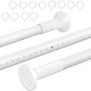 Room Divider Curtain Rod,51-86 inch,Adjustable Shower Curtain Rods,No Need Drilling,Closet Telescopic Poles,Expandable Balcony Tension Pole,White
