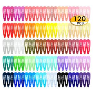 120 Pack Colorful Barrettes, 2 Inch Barrettes Metal Snap Hair Clips Candy Color Hair Accessories for Kids Teens, Toddlers,Women(40 Colors)