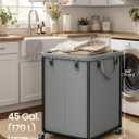 SONGMICS Laundry Basket with Wheels, Removable Liner Bag, 45 Gallon (170 L), 170L-Rectangular