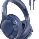 MIDOLA Wired Headphones Over-Ear Hi-Fi Sound with Microphone Adjustable Foldable, 1.5M Cord & 3.5mm Jack, Lightweight Headset for Kids Adults PC iPad Laptop Deep Blue