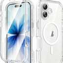 Lifedance for iPhone 17 Case, [Compatible with MagSafe] Full-Body Rugged Protection Case with Built-in Screen Protector, 10FT Military Grade Drop Tested Heavy Duty Shockproof Cover, Clear Magnetic