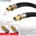 Upgrade Version 1/2" Internal Diameter High-Flow Vacuum Certified Refrigerant Hose,3/8" to 1/4" Fittings,20 Microns Vacuum, Faster HVAC Evacuation and Recovery, 6-Feet, Black