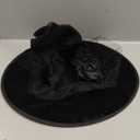 Halloween Witch Hat,Black Pointed Wizard Hat with Flowers, Beads and Feathers for Halloween Costume or Cosplay Party