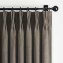 Blackout Dual Layer Linen Bedroom Curtains 84 Inches Long 2 Panels Set, Chocolate Tart Memory Trained Pinch Pleated Thermal Noise Canceling Farmhouse Privacy Windows Curtain for Living Room Darkening