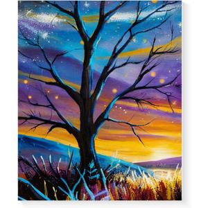 Qoosea Paint by Numbers Kit for Adult : The Tree of Life DlY Paint by Number for Adults with Frame Painting Kit for Beginners Adults Fun Number Painting Art for Home Decor Relaxing Gift 9.512inch