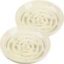 Slow Feeder Cat Bowl Set of 2, Ceramic Slow Feeding Cats Bowl Whisker Friendly, Anti Vomiting Cat Feeder for Dry and Wet FoodFun Maze Interactive Bloat Stop Puzzle Bowls for Healthy Eating Diet (cream)