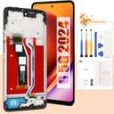 Screen for Motorola Moto G 5G 2024 Screen Replacement for Moto G 5G LCD Screen XT2417-1,XT2417 Touch Display Digitizer Assembly Repair Parts(Black with Frame)