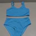 Adarl Girl's 2 Piece Swimsuit Solid Spaghetti Strap Bikini Sets Beach Bathing Suit Swimwear for Teen Kids, 13-14T