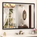 Black Framed Bathroom Mirror for Over Sink 44x36