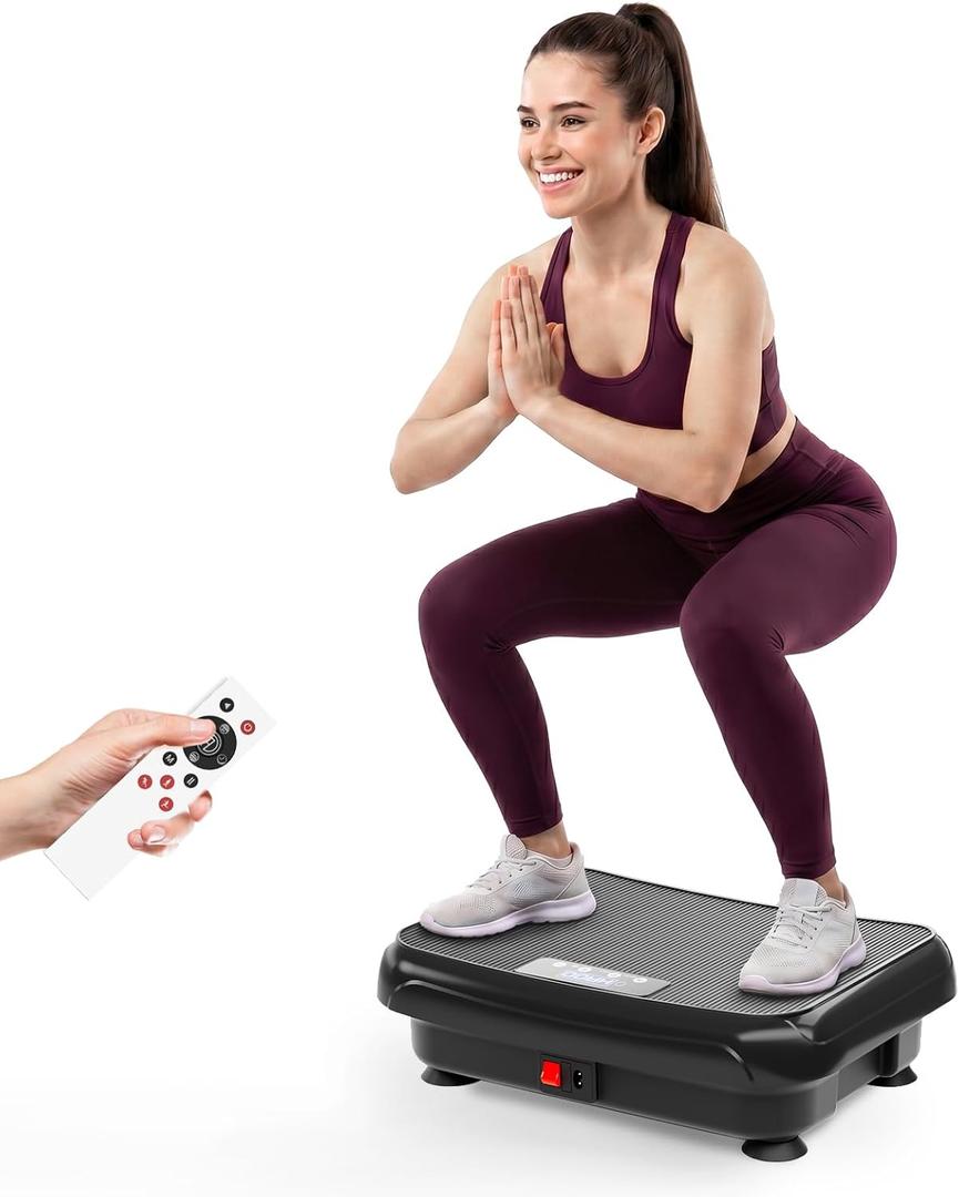 TISSCARE Vibration Plate Exercise Machine Mini Vibrating Plates for Sedentary Users, Helpful for Lymphatic Drainage and Weight Loss, 400Lbs Capacity Full Body Power Shake Workout Platform for Home