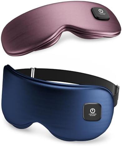 Heated Eye Mask - Cordless Eye Mask for Dry Eyes, Eye Relief, Improved Sleep, Washable Eye Heating pad for Travel and with Replaceable Shell (Blue) The Pink Mask Is Missing The Power Button