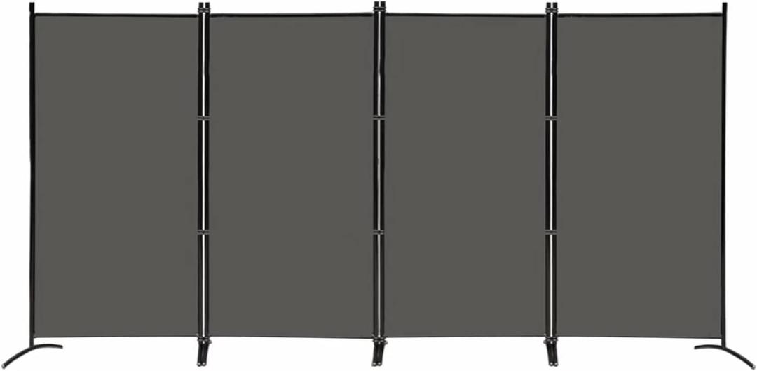MAYOLIAH 4 Panel Privacy Screen Room Dividers 6FT Tall Portable Office Wall Divider for Rooms Separator 136"x20"x71", Grey