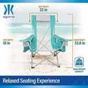 Kijaro Beach Sling Chair with Cooler Pocket - Various Fun Colors & Patterns - Perfect Beach Folding Chair and Camping Chair - Includes a Detachable Pillow