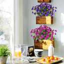 SJL Artificial Flowers for Outdoors Faux Spring Petunias Flowers Fake Greenery Stems Plant UV Resistant Artificial Outdoor Plants for Front Door Home Garden Balcony Patio Decoration(Fuchsia)