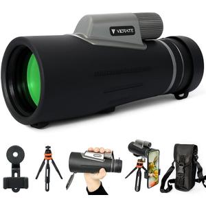 12x56 HD Monocular Telescope for Adults  High Power, Wide Field, Low Light Vision  Waterproof, Compact & Portable  for Bird Watching, Stargazing, Travel  Phone Adapter & Tripod Included