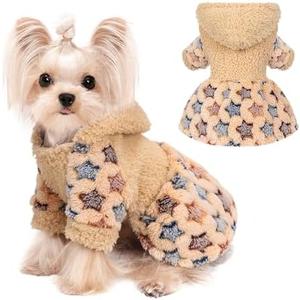 Dog Hoodie Sweater Winter Dog Clothes for Small Dogs Boy Girl Pet Sweater Dress for Dogs Cold Weather Coats Fall Puppy Sweatshirt Chihuahua Yorkie Cat Sweater Costumes, XXS