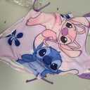 Disney Lilo & Stitch Girls Swimsuit UPF 50+ One Piece Bathing Suit for Big Kids, 4, Purple