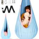 OUTREE Kids Pod Swing Seat, Cotton Child Hammock Swing Chair, Sensory Swing for Indoor and Outdoor Use, Macaron Blue