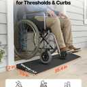 VEVOR 1.2" Rise Cuttable Threshold Ramp for Doorways, 35.4" Wide Natural Rubber Wheelchair Ramp, Non-Slip Solid Rubber Ramp with Double-Sided Tape for Doorways, Driveways, Bathroom, Smooth Tile
