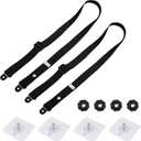 2 Pack Adjustable TV Safety Straps, Wall Anchors Prevent Falling Strap, No-Drill Adhesive Anti-Tip Furniture Anchors for Baby Proofing