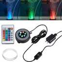 Carefree Fish Aquarium LED Light Air Stone for Small Fish Tank Oxygen Stone and Tube Make Bubble 16 Colors and 4 Modes IP68 2In (2Inch)