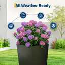 Garvee 30" Tall Planters Set of 2, Outdoor & Indoor Black Planter Pots, High Front Porch Planter Pots with Drainage Holes & Water Level Monitor & Inner Bucket, Black