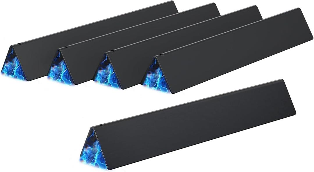 X Home 7636(15.3 Inch) Replacement Flavorizer Bar with Front-Mounted Control Panel, for Weber Spirit (3 Burners) E/S-310, E-320, E-330 (2013-2017), Pack of 5 Porcelain Steel Flavor Bars