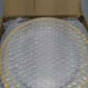 R-kay 100 Pack 7 Inch Clear And Gold Plastic Plates - Gold Rimmed Sturdy, Durable And Heavy duty Gold Plastic Dessert Plates Disposable - Appetizer Plates Disposable For All Occasions