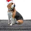 Washable Dog Bed Mat Ultra Soft Dog Crate Pad Comfy Fluffy Pet Kennel Beds Sleeping Mattress for Large Jumbo Medium Small Dogs, 35 x 22 Inch, Gray (Grey)