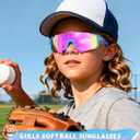 3PACK Kids Sunglasses Youth Baseball Sunglasses for Boys Girls Age 4-14, Softball Cycling UV400 Protection Sports