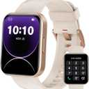 Smart Watch (Answer/Make Calls), 1.85" Smart Watches for Men Women Digital Watch Fitness Tracker with 100+ Sport Modes Heart Rate Monitor for iOS Android Phones Waterproof Milky White