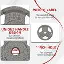 Fitvids 1 Inch Standard Barbell Weight Plates and Bar Set, 6 FT Barbell Bar and 160 LB Barbell Weight Set for Home Gym Strength Training, Triple-handle Design