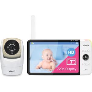VTech VM919HD Video Baby Monitor with 7" 720p HD Screen, 360 Pan Tilt Zoom, 110 Wide Angle, Night Vision, 1000ft Range, 15-Hour Battery, No WiFi Secure Transmission