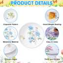 Naozinebi 4 Pcs 10 Inch Spring Theme Flower Plates Melamine Floral Dinnerware Set Reusable Melamine Spring Floral Baby Shower Plate Dishwasher Creatively Drop Resistant Cute Plastic Dish