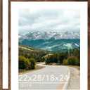 Wood 22x28 Picture Frame with 18x24 Mat, Display 18x24 with Mat or 22x28 Without Mat, Wood 22 by 28 Photo Frame, 22 x 28 Frame for Wall Hanging Display, Deep Brown, 2 Pack