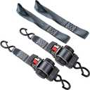 2 Pack Retractable Ratcheting Straps - 2 Inch x 10 Feet, 3,000lbs Break Strength, Heavy-Duty Ratchet Tie-Down Straps for Moving, Cargo,Truck, Motorcycle