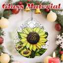Stained Glass Ornament, Christmas Ornaments, Christmas Decorations for Tree, Holiday Ornament, Gifts for Flower Lovers, Holiday Party Gifts, Gift Ideas & Xmas Gift - Sunflower