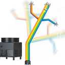 6ft Rainbow Sky Air Puppet Dancer Inflatable Waving Tube Man with Lights & Built-in Blower - Wacky Waving Dancing Tube Guy for Business Promotion Stand Out Christmas Advertising