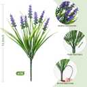 16 Bundles Artificial Plants Outdoor, UV Resistant Fake Lavender & Monkey Grass, Realistic Plastic Faux Plants for Balcony, Patio, Porch Greenery Decor, Planter Filler (Purple)