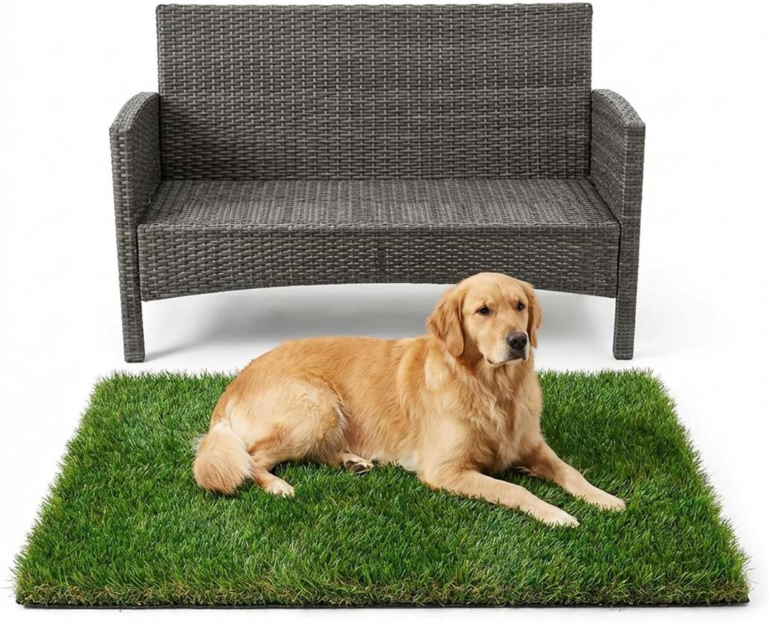 THREE ORANGES Artificial Grass Mat 47x31IN, 1.38" Thick Realistic Dog Potty Grass with Drainage, Cuttable Fake Grass Turf for Pets, Washable Indoor Outdoor Training Pad