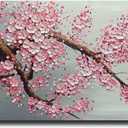 Yotree Paintings - 24x48 Inch 3D Wall Art Plum Blossom on Canvas Abstract Painting Wood Inside Framed Hanging Wall Decoration Ready to Hang