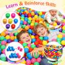 Hovenlay Ball Pit Balls Phthalate Free BPA Free Crush Proof Plastic - 7 Bright Colors in Reusable Play Toys for Kids with Storage Bag