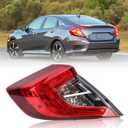Outer Tail Light Compatible with 2016 2017 2018 2019 2020 2021 Honda Civic 4-Door Sedan with Bulbs Replace 33550TBAA01 HO2804110 Left Driver Side