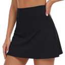 DLOODA Golf Skorts for Women with Pockets Inner Shorts Tennis Skirt High Waisted Athletic Skorts Workout Pickleball (Black, S)