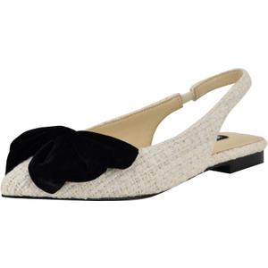 Nine West Women's Junnie Ballet Flat (8.5, Cream/Black 150)