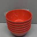 Melamine Beaded Cereal Bowls Set Red, 6 inch, 24oz All purpose/Soup/Salad Bowls Set of 6, Unbreakable Durable, Dishwasher Safe, BPA Free - Perfect for Soups, Salads, Cereal & Entertaining